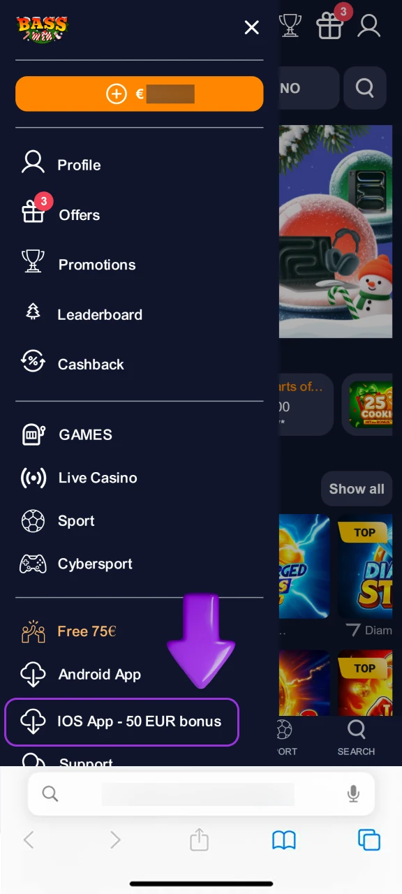 Access Basswin Casino via the official website.