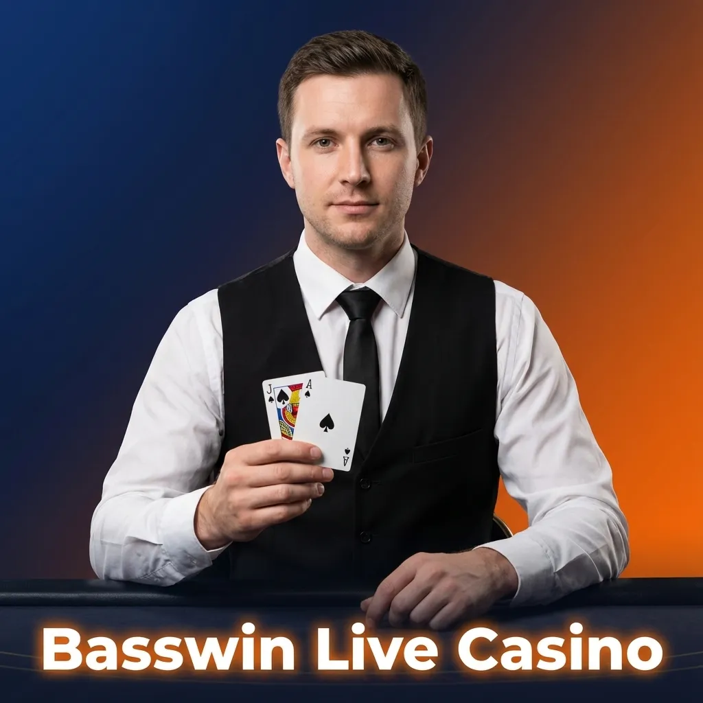 Basswin live casino lobby showing real dealers hosting roulette, blackjack, baccarat, and colourful game shows in HD streams