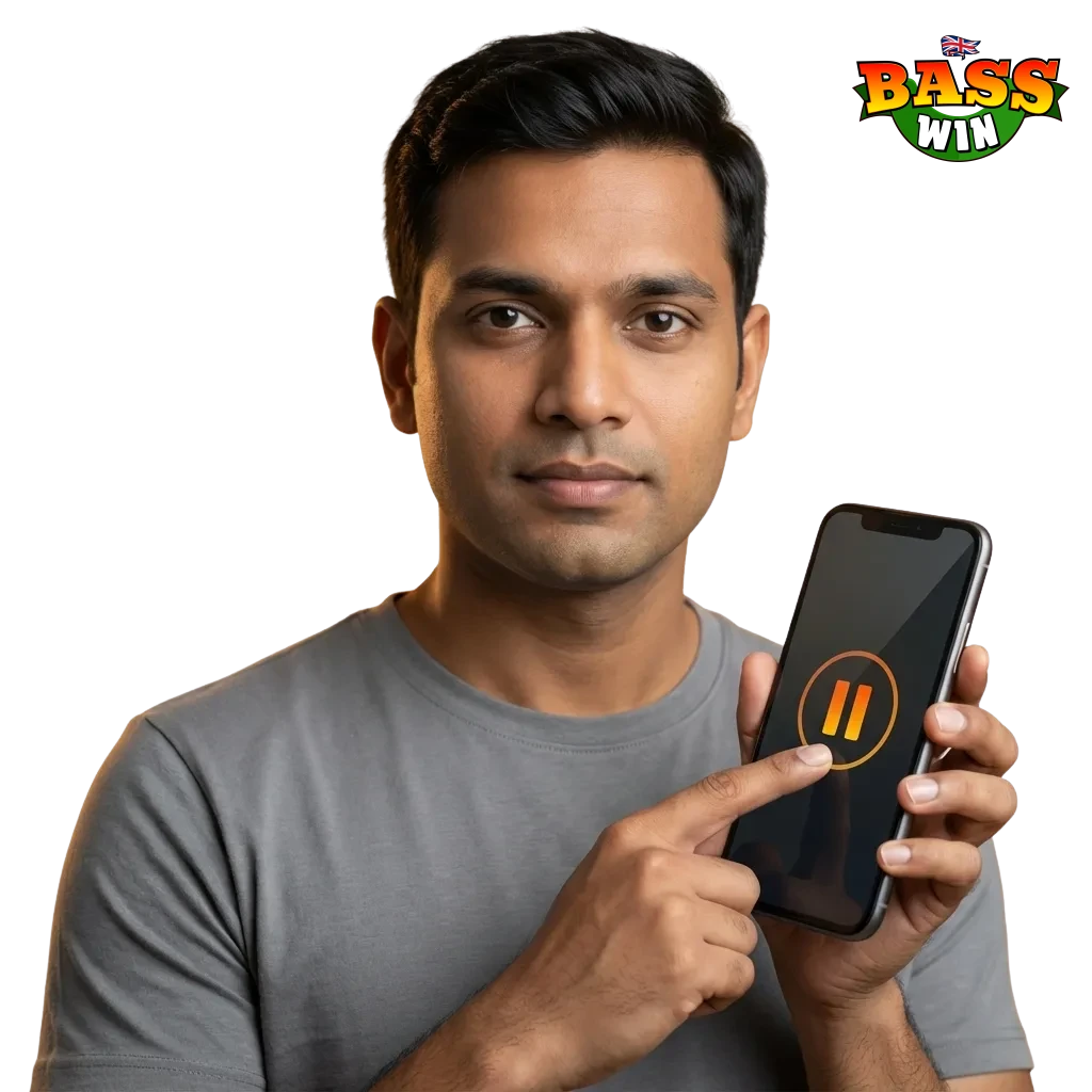 Responsible gaming message highlighting safety, balance, control, and player protection tools on Basswin