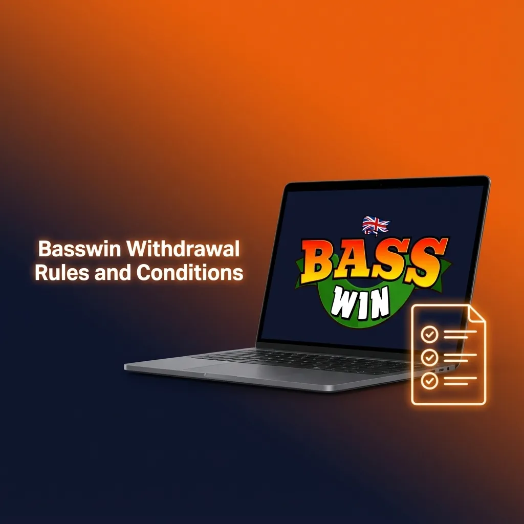 Infographic titled “Basswin Withdrawal Rules” listing ID checks, same payment method, limits, bonus wagering, and security holds.