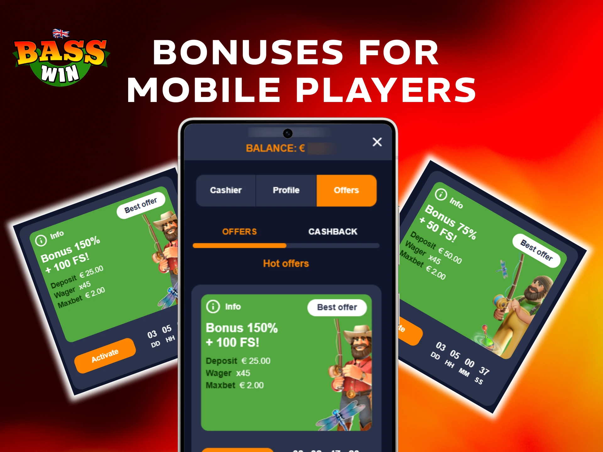 Claim exclusive rewards after installing the official Basswin APK file.