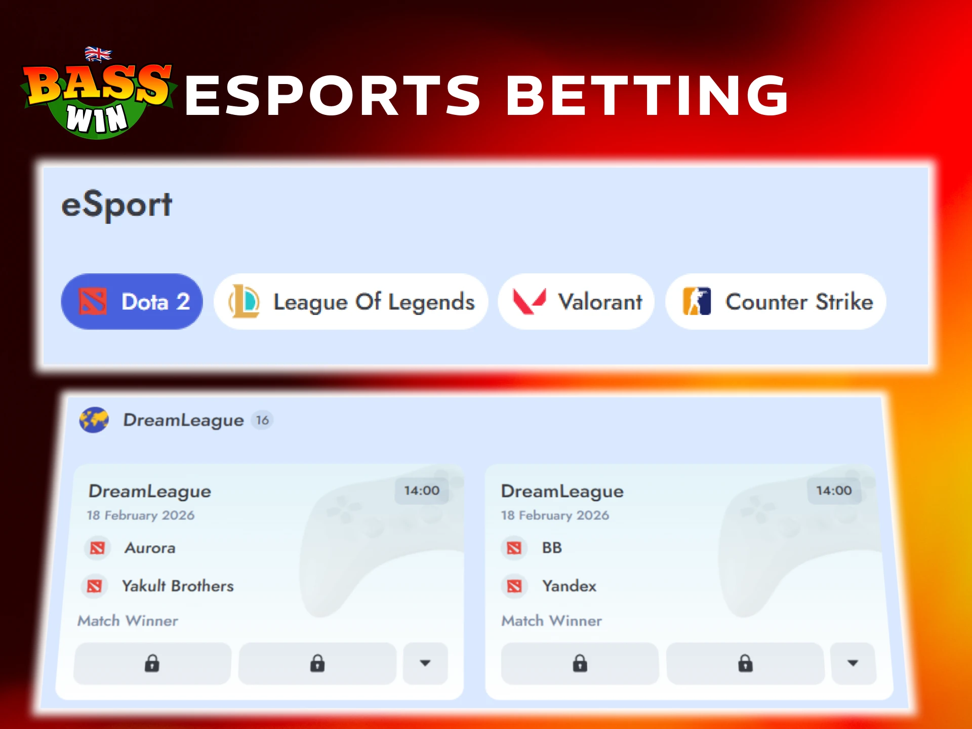 Wager on professional cyber sports at the Basswin UK betting site.