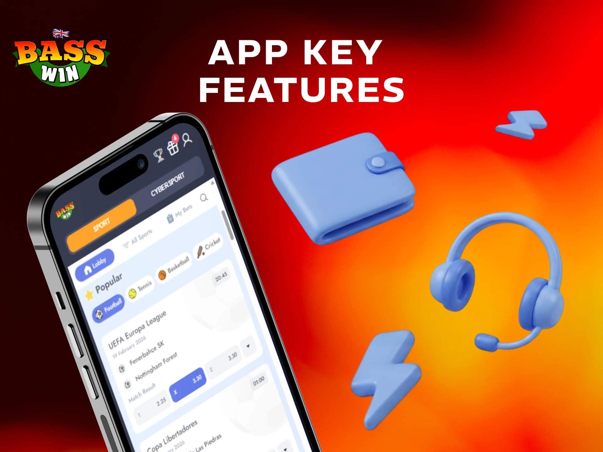 Discover unique tools and functions within the official Basswin App.