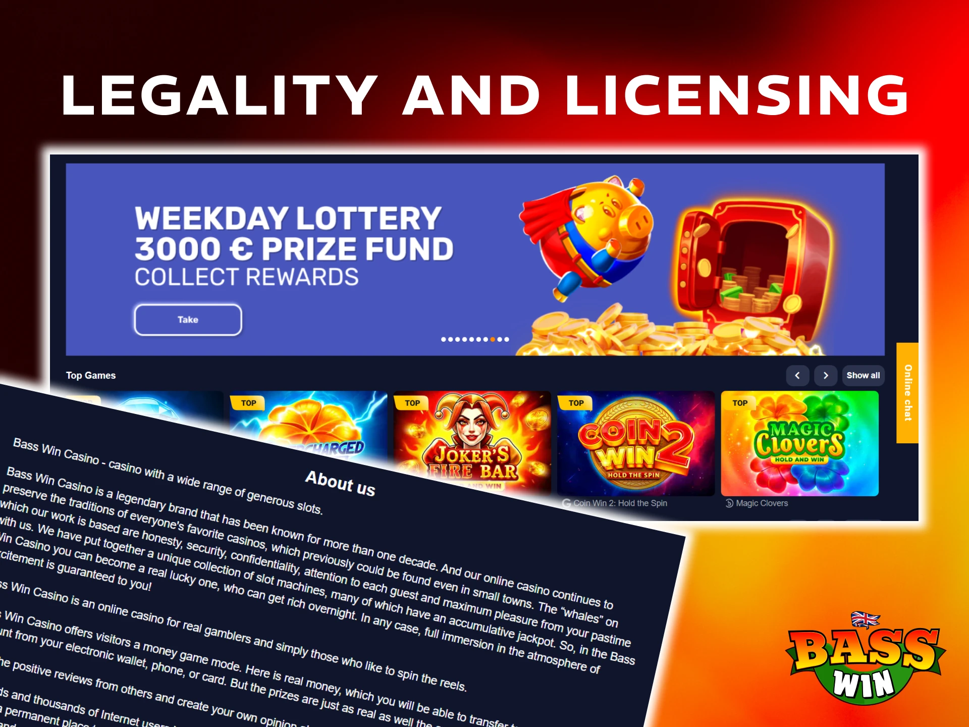 Verify the legal status of the Official Basswin UK betting site.