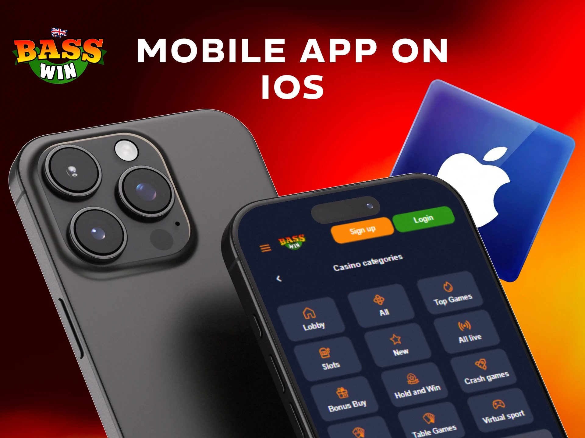 Install the Basswin mobile software on your Apple device for betting.