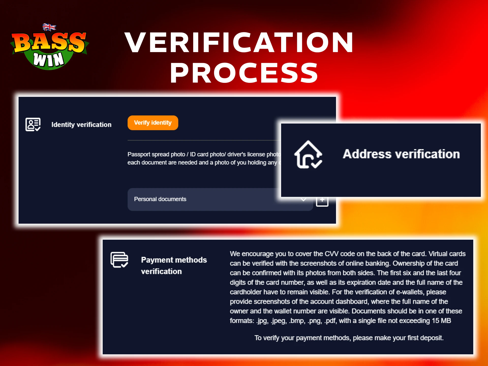 Complete the identity check during the Basswin Registration Process easily.